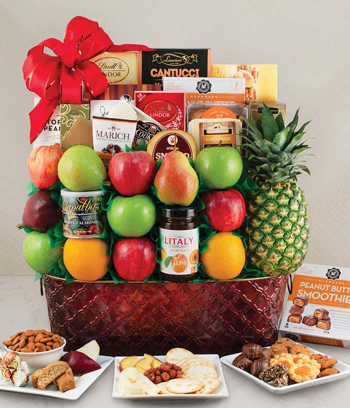 Plentiful Pleasures Fruit & Gourmet Gift Basket