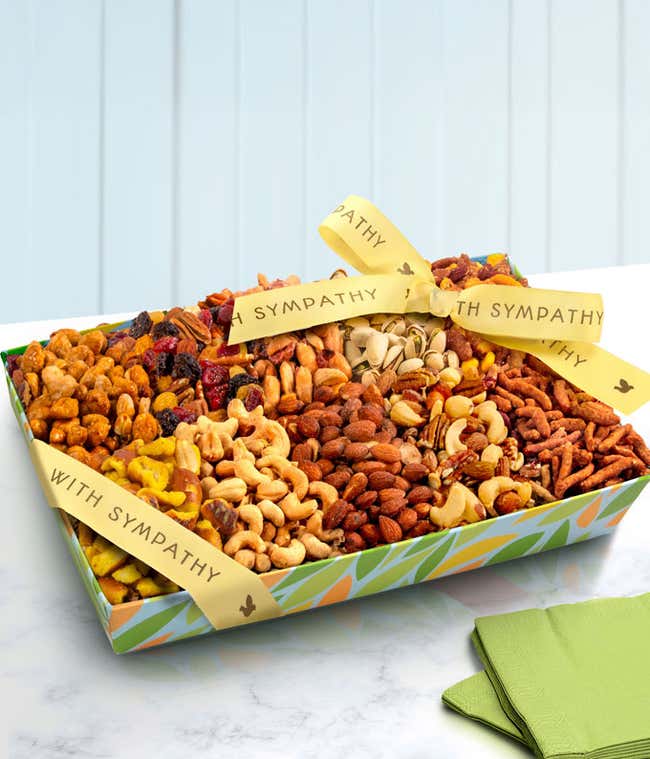 Nuts &amp; Snack Mix Sympathy Gift Tray