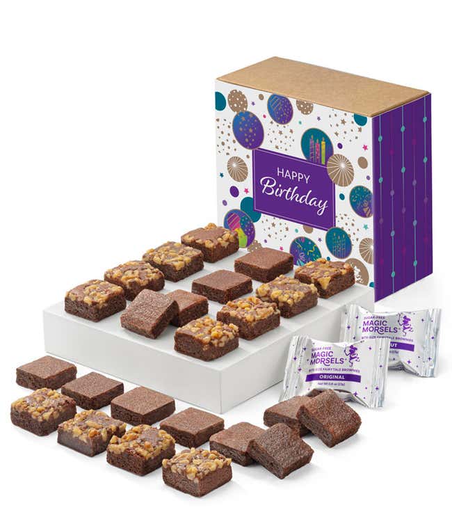Happy Birthday Two Dozen Sugar-Free Fairytale Brownie Morsels